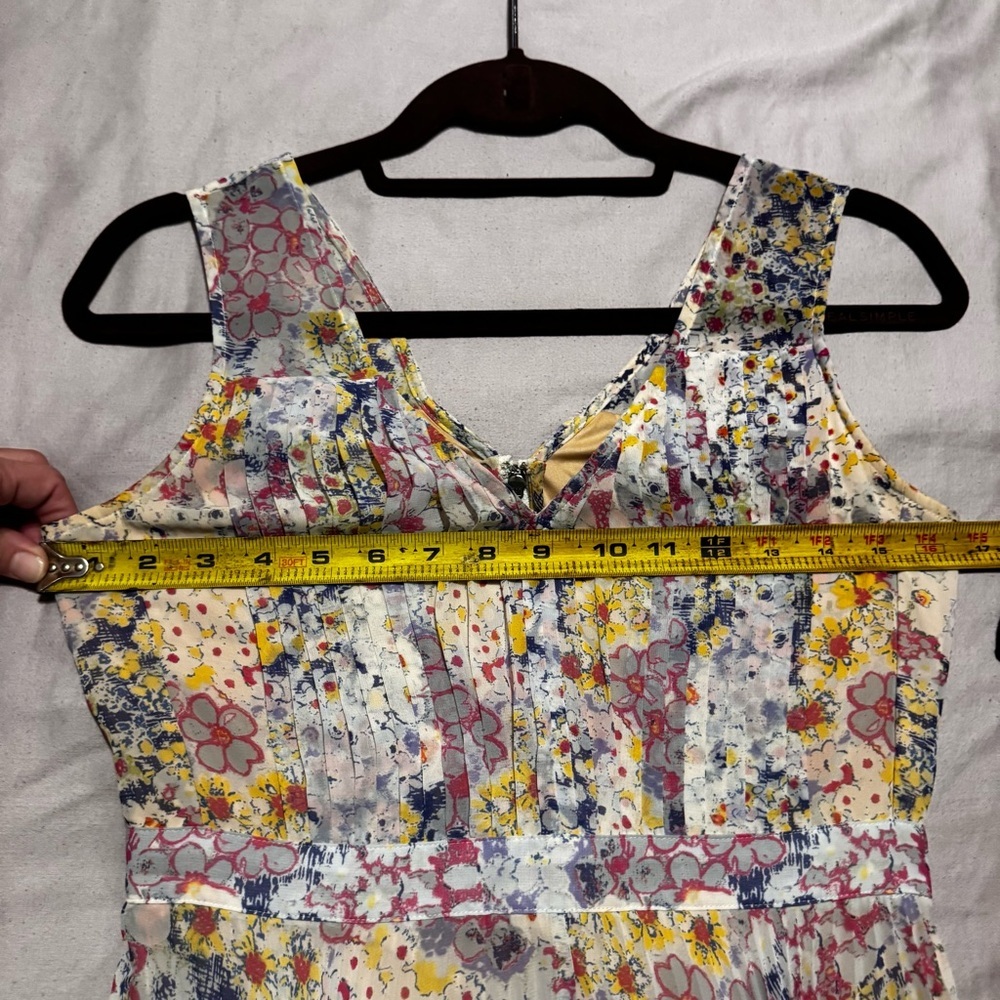 Plenty by Tracy Reese Floral Pleated Dress Size 0 Sleeveless Hi Low - Picture 14 of 14